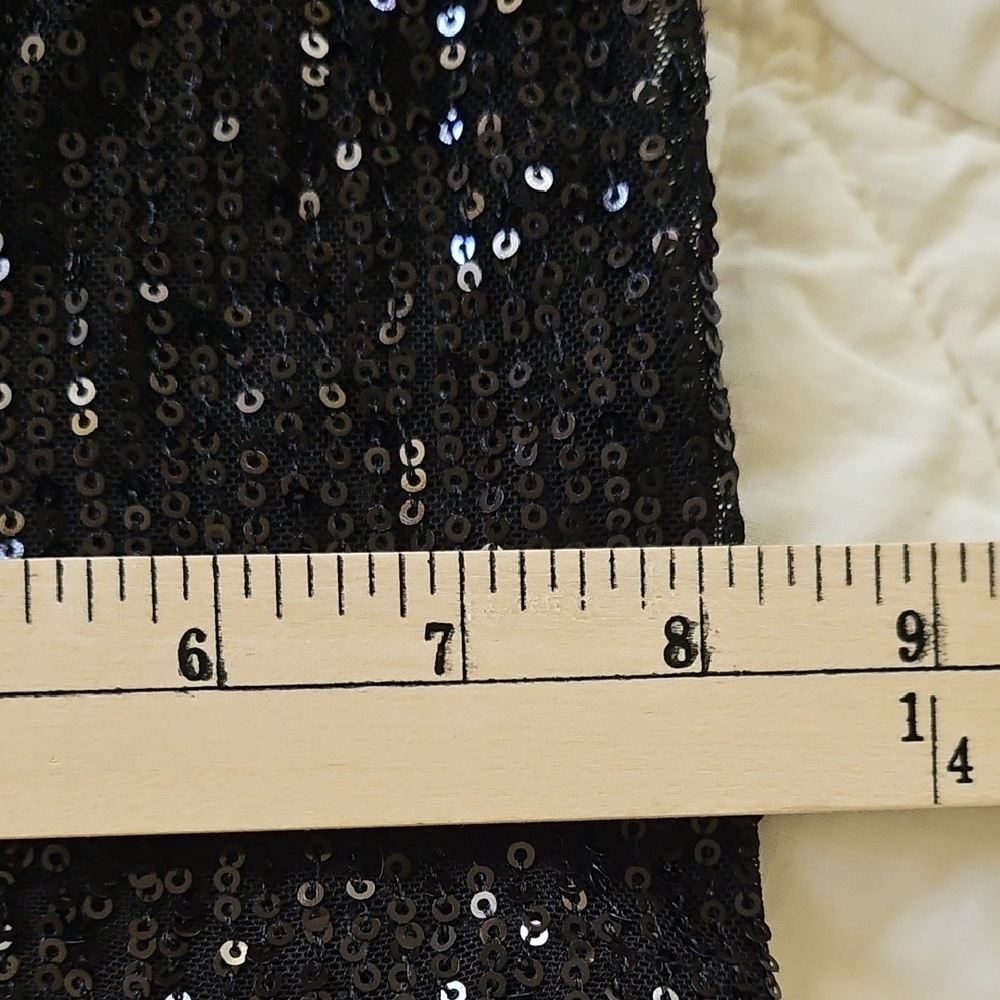 Cupio Blush - Palazzo Black Sequined High Rise Evening Party Pants- Size S - Picture 7 of 11